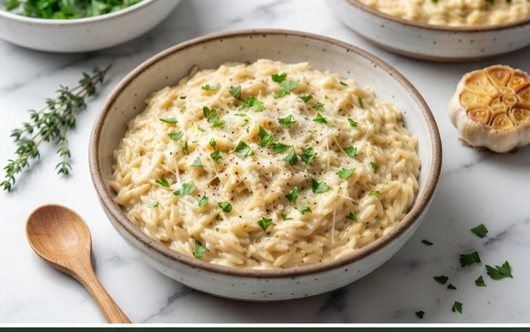 Creamy Garlic Parmesan Orzo