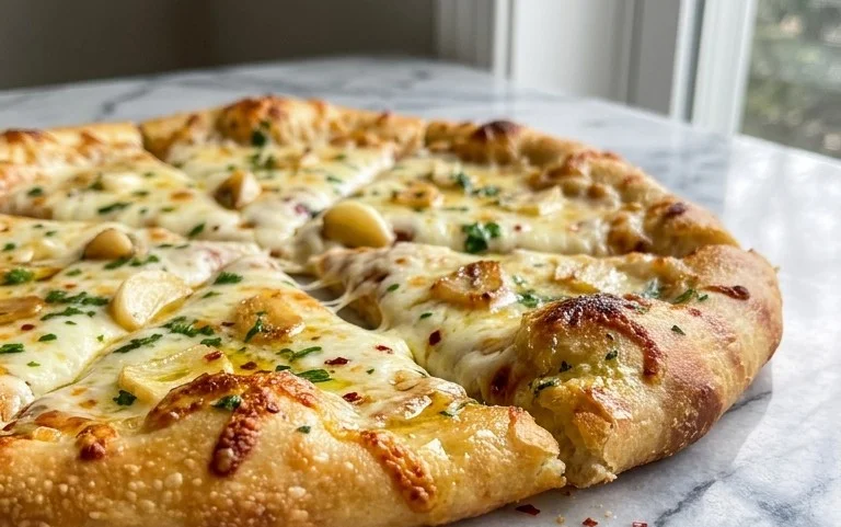 buttery garlic pizza