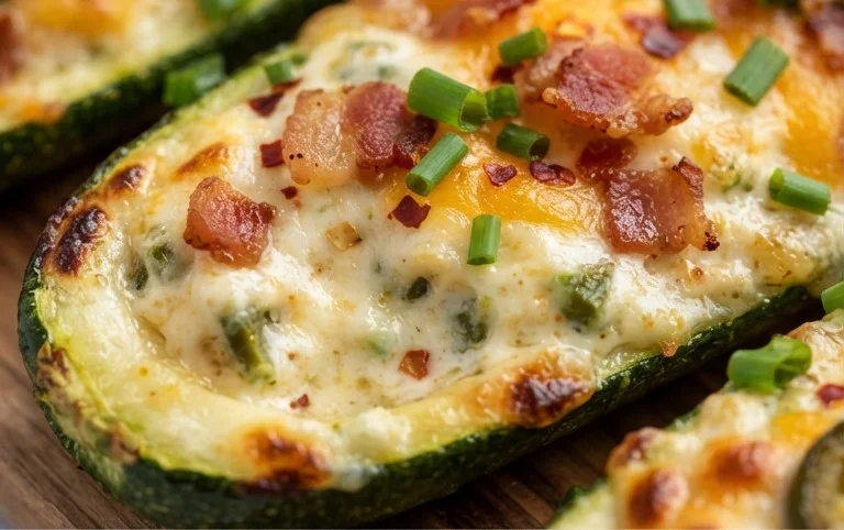 Jalapeno Popper Zucchini Boats