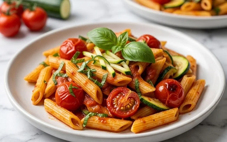 Healthy Tomato Zucchini Pasta
