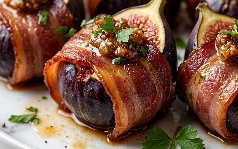 Beef Bacon Wrapped Stuffed Figs