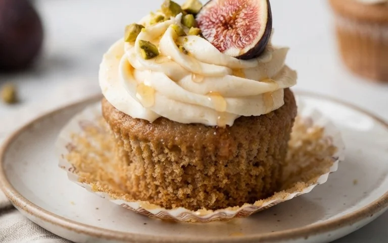 Fig Cupcakes with Honey Cream Cheese Frosting