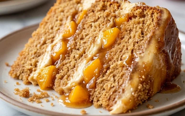 Brown Sugar Layer Cake with Peach Filling