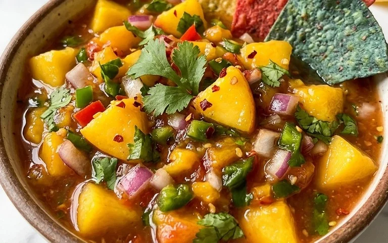 Sweet & Spicy Peach Salsa Canning Recipe