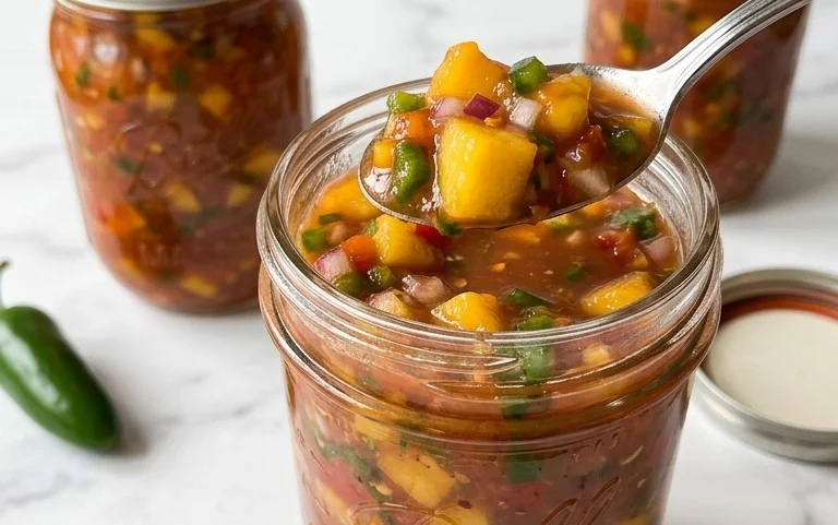 Sweet & Spicy Peach Salsa Canning Recipe