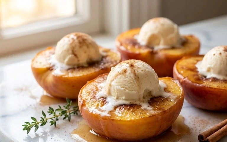 Cinnamon Sugar Baked Peaches