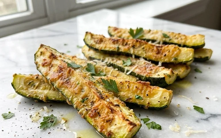 Irresistibly Crunchy Garlic Parmesan Roasted Zucchini