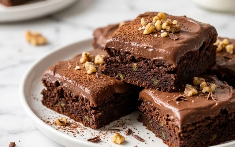 Zucchini Brownies with 1 minute Frosting!