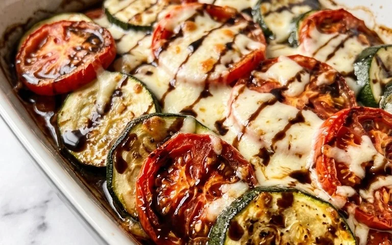 Balsamic Zucchini Tomato Bake