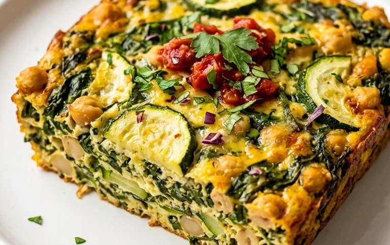 Spinach Zucchini Chickpea Bake