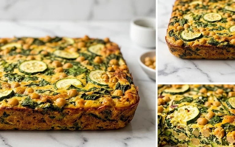 Spinach Zucchini Chickpea Bake