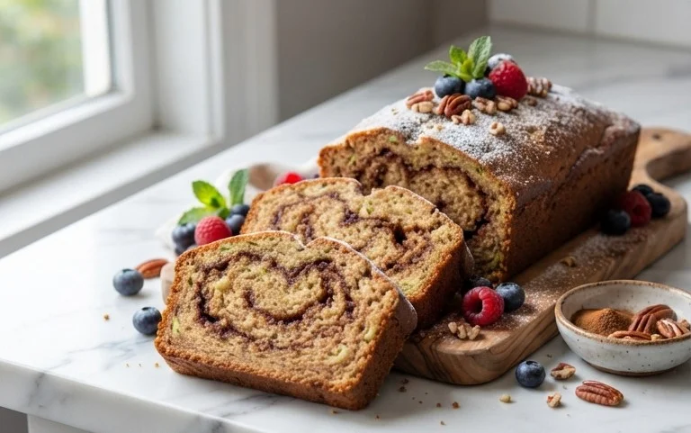 Moist and Delicious Cinnamon Swirl Zucchini Bread