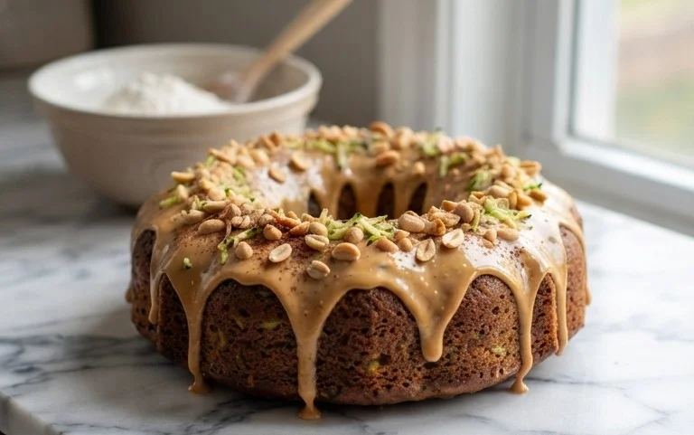 Moist Peanut Butter Zucchini Cake Recipe