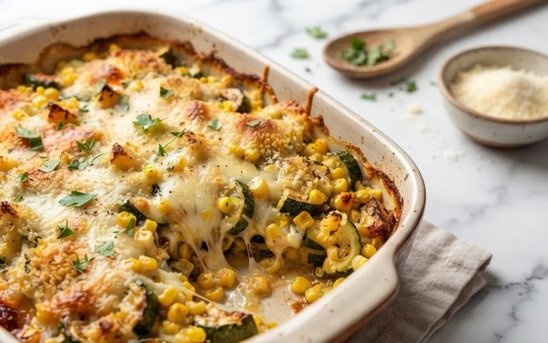 Zucchini Corn Parmesan Bake Recipe