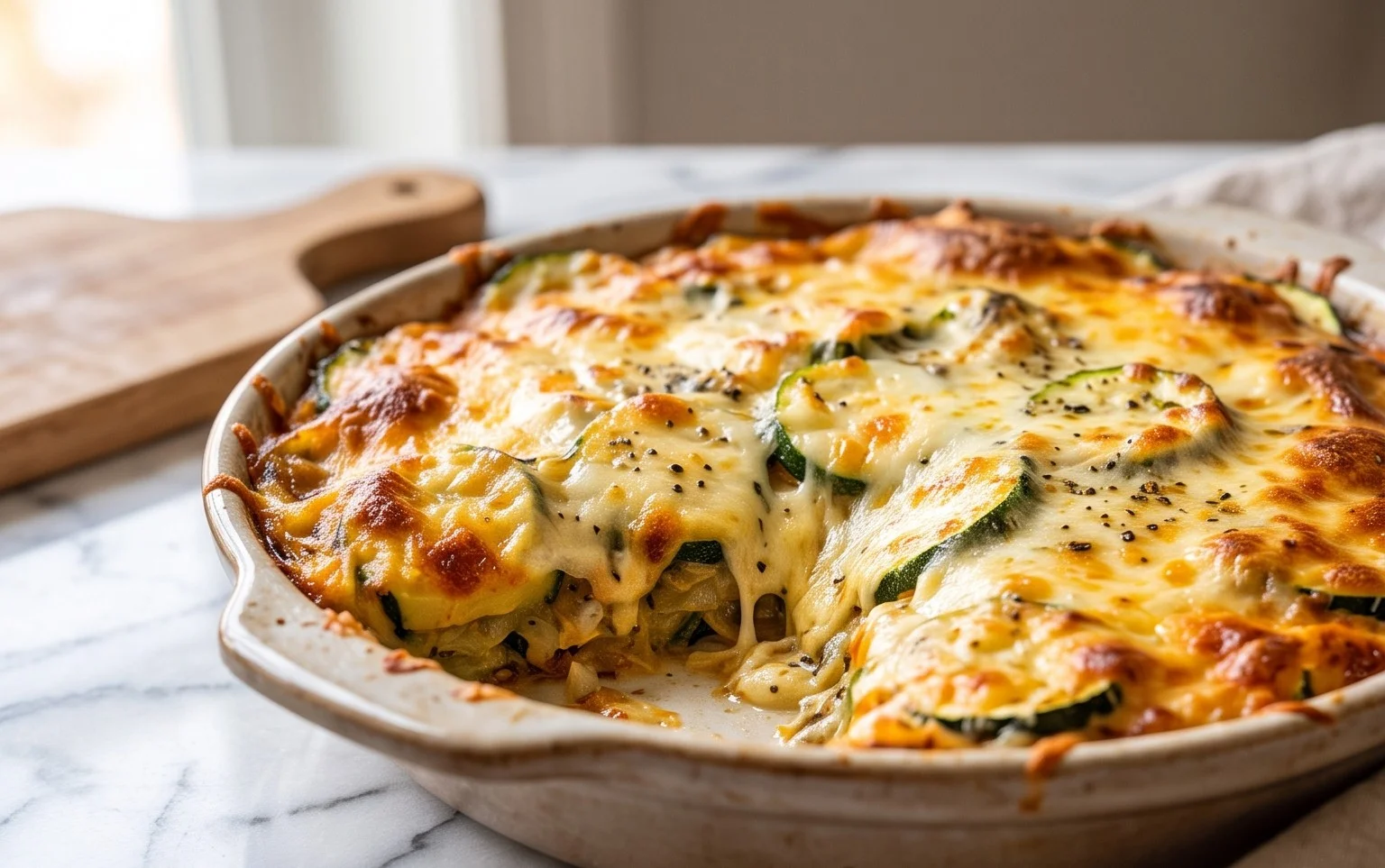 Cheesy Baked Zucchini Casserole